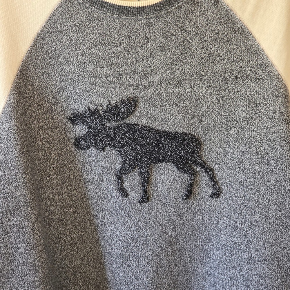 Hatley Heritage Grey Cream Moose Applique Raglan Sweatshirt Women's XL XL/TG - Picture 12 of 14